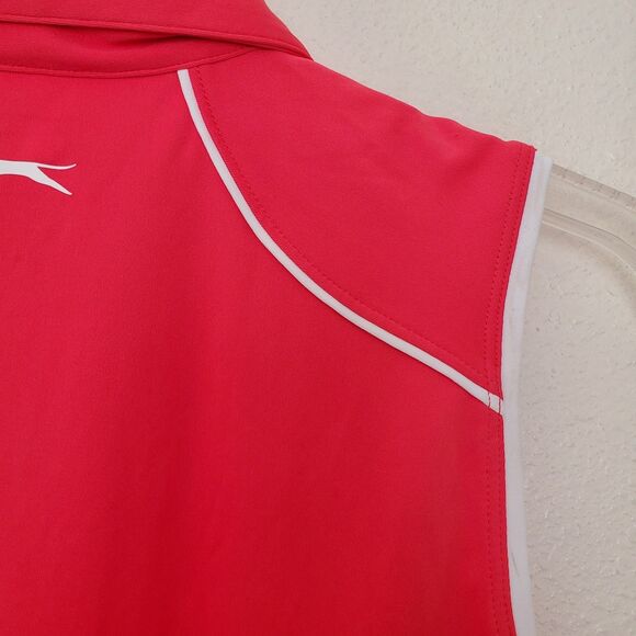 Slazenger Top Sleeveless 1/4 Zip Collared Solid Activewear Top Sz M Orange Golf - Picture 10 of 12